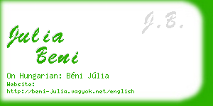 julia beni business card